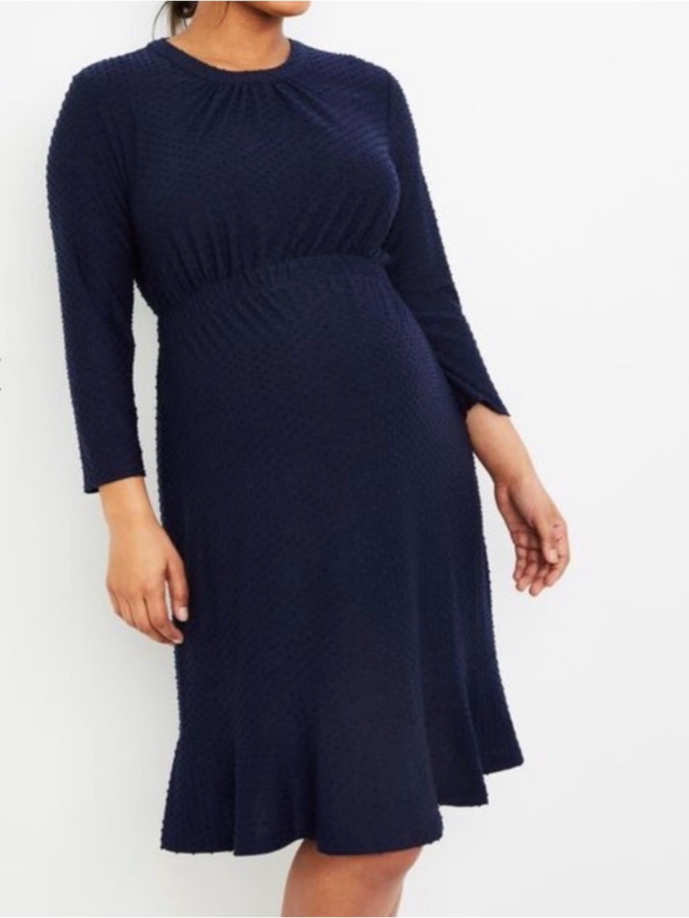Motherhood Maternity Navy Polka Dot Dress